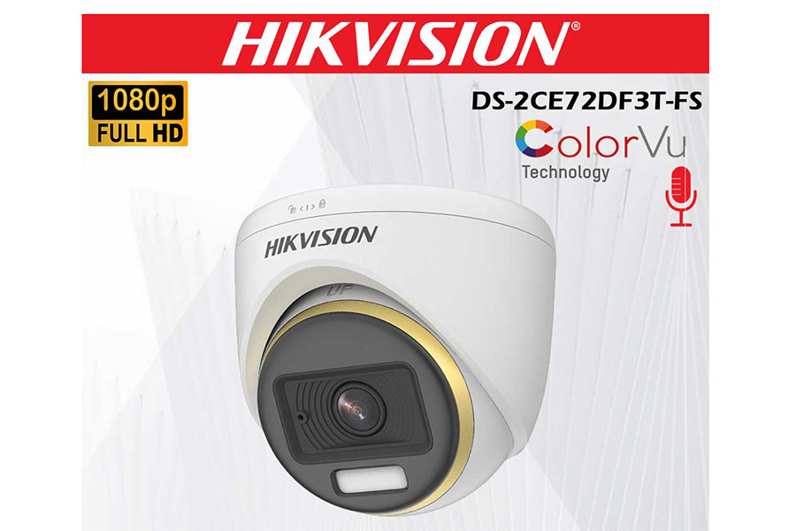 Hikvision DS-2CE76G0T-LPFS (2.8mm) (3MP) 2K Smart Hybrid Light Audio Fixed Turret CC Camera