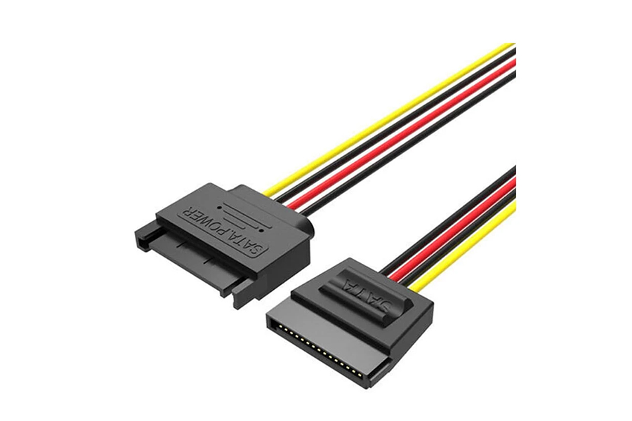 Vention KDABY Sata 15-pin Male to Female 0.3 Meter Black Power Extension Cable