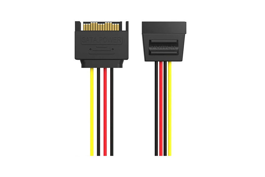 Vention KDABY Sata 15-pin Male to Female 0.3 Meter Black Power Extension Cable