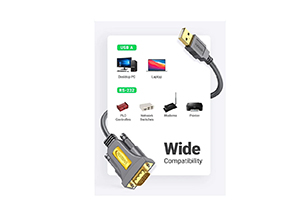 Ugreen CR104 (20211) USB Male to Serial Male 1.5 Meter Gray Cable